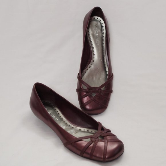 BCBGirls Metallic Mauve Leather Flats VGUC- Sz 7.5